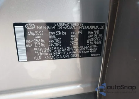 2023 Hyundai Santa Fe Se from USA, damaged, VIN 5NMS1DAJ0PH588965